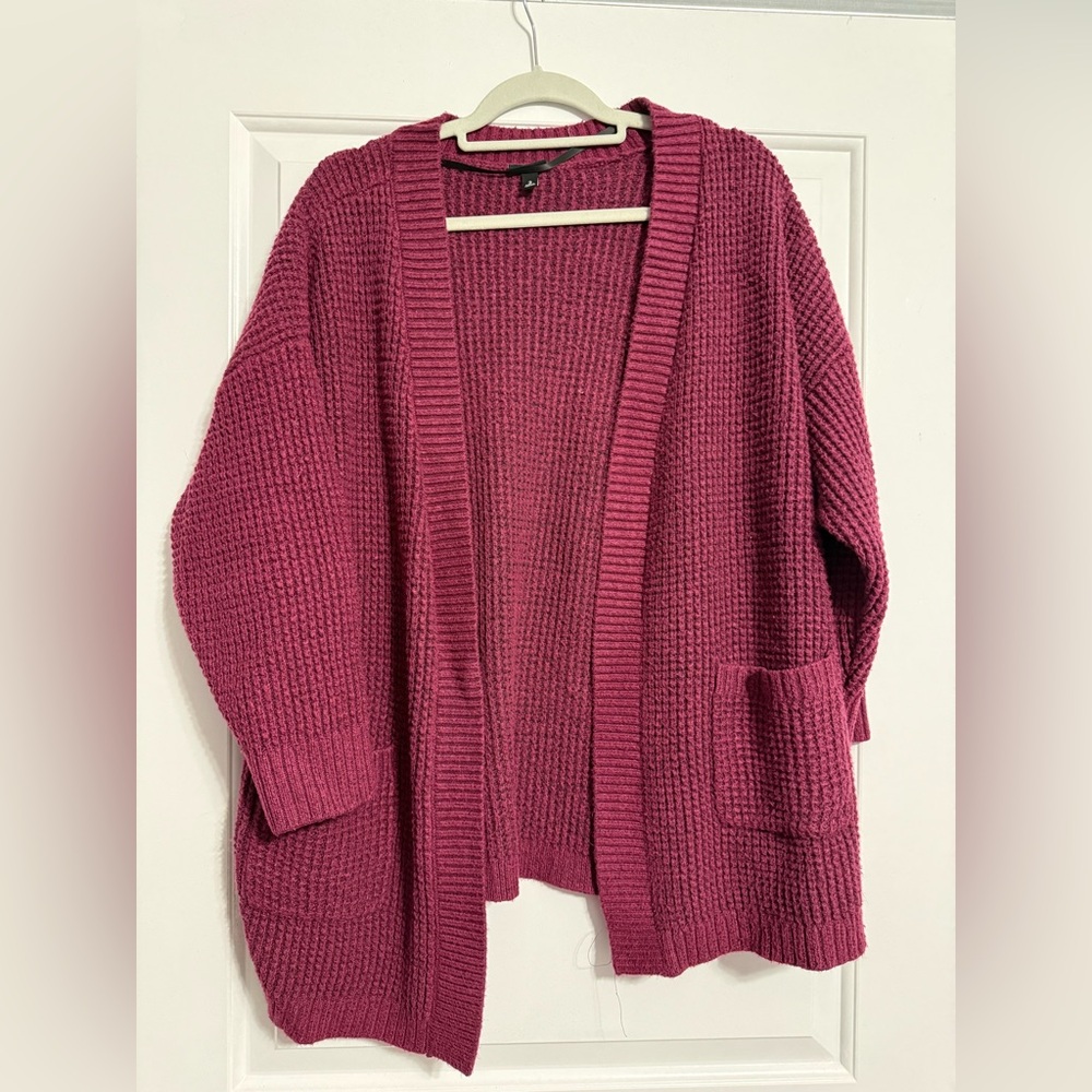 Torrid red plum drop shoulder open front Cardigan